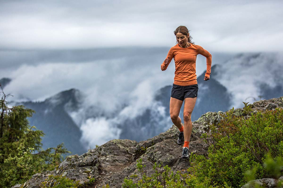 Sasha Brown out on a training run in the mountains