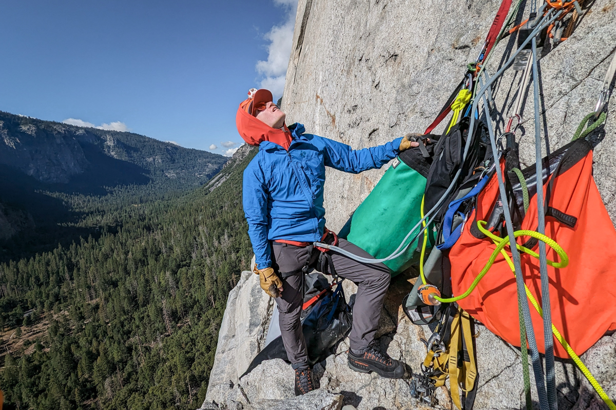 Big wall climbing with a BD helmet